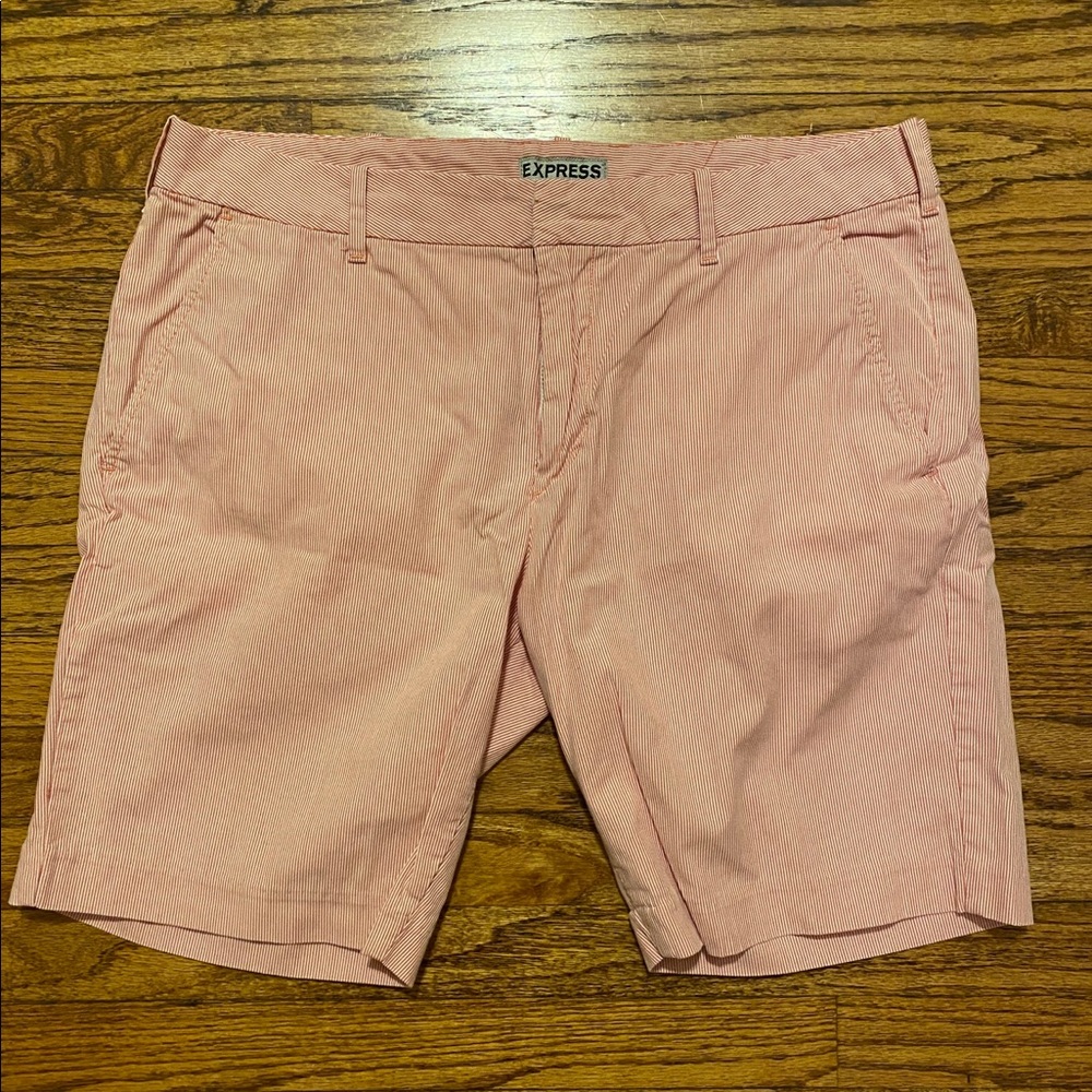 Pink & White Striped Express shorts!